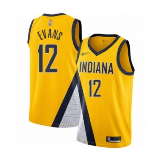Youth Indiana Pacers 12 Tyreke Evans Swingman Gold Finished Basketball Jersey - Statement Edition