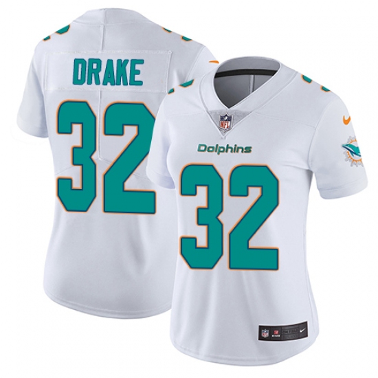 Women's Nike Miami Dolphins 32 Kenyan Drake Elite White NFL Jersey