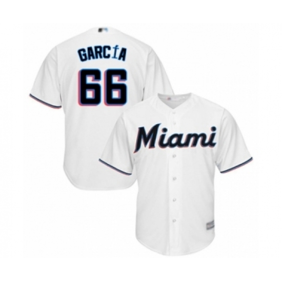 Youth Miami Marlins 66 Jarlin Garcia Authentic White Home Cool Base Baseball Player Jersey