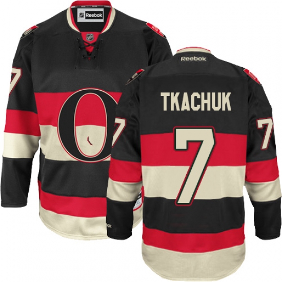 Youth Reebok Ottawa Senators 7 Brady Tkachuk Authentic Black Third NHL Jersey
