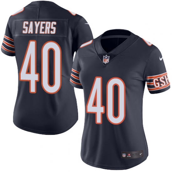 Women's Nike Chicago Bears 40 Gale Sayers Navy Blue Team Color Vapor Untouchable Limited Player NFL Jersey