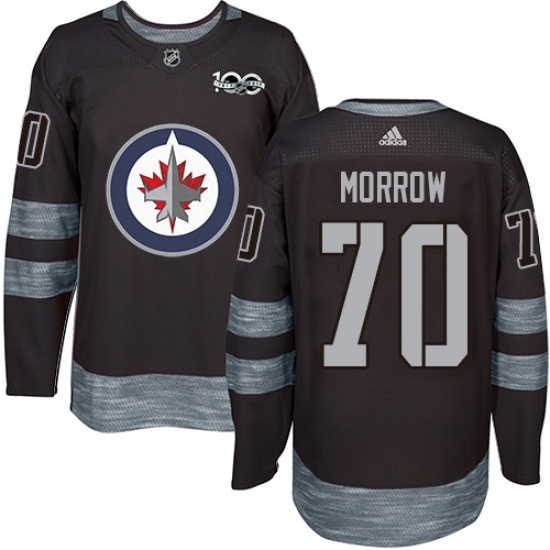 Men's Adidas Winnipeg Jets 70 Joe Morrow Authentic Black 1917-2017 100th Anniversary NHL Jersey