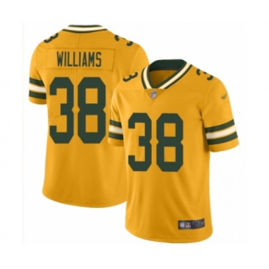 Men's Green Bay Packers 38 Tramon Williams Limited Gold Inverted Legend Football Jersey