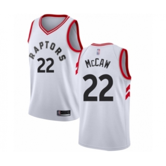 Women's Toronto Raptors 22 Patrick McCaw Swingman White Basketball Jersey - Association Edition