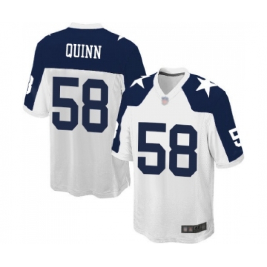 Men's Dallas Cowboys 58 Robert Quinn Game White Throwback Alternate Football Jersey
