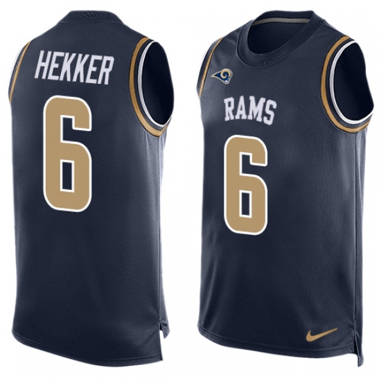 Men's Nike Los Angeles Rams 6 Johnny Hekker Limited Navy Blue Player Name & Number Tank Top NFL Jersey