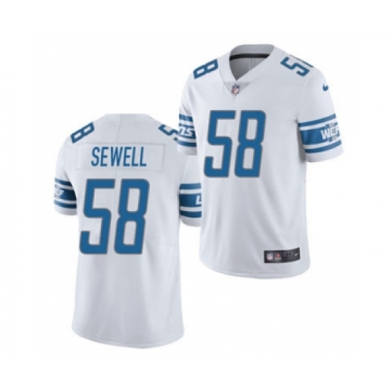 Men's Detroit Lions 58 Penei Sewell 2021 Football Draft White Vapor Untouchable Limited Jersey