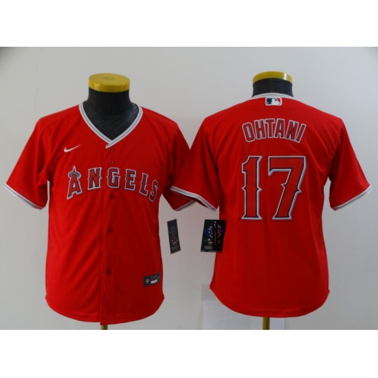 Youth Nike Los Angeles Angels 17 Shohei Ohtani Red Elite Home Stitched Baseball Jersey