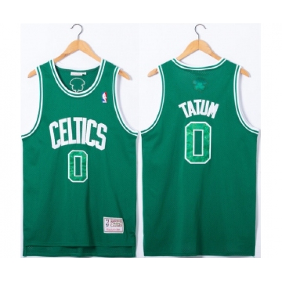 Men's Boston Celtics 0 Jayson Tatum Green Stitched Jersey