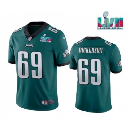 Men's Philadelphia Eagles 69 Landon Dickerson Green Super Bowl LVII Vapor Untouchable Limited Stitched Jersey