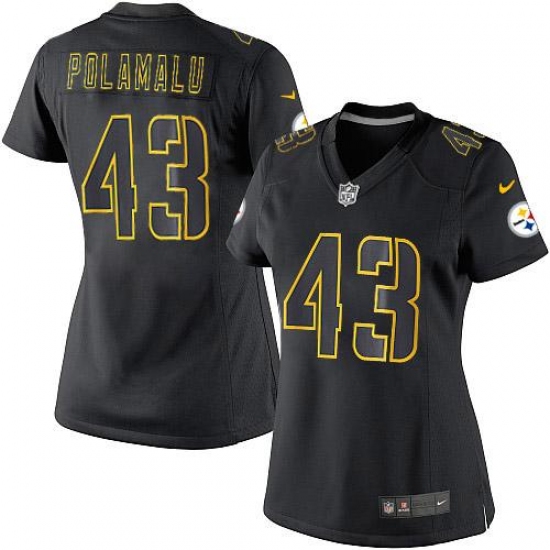 Women's Nike Pittsburgh Steelers 43 Troy Polamalu Limited Black Impact NFL Jersey