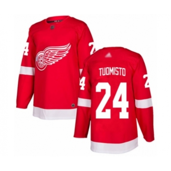 Men's Detroit Red Wings 24 Antti Tuomisto Authentic Red Home Hockey Jersey