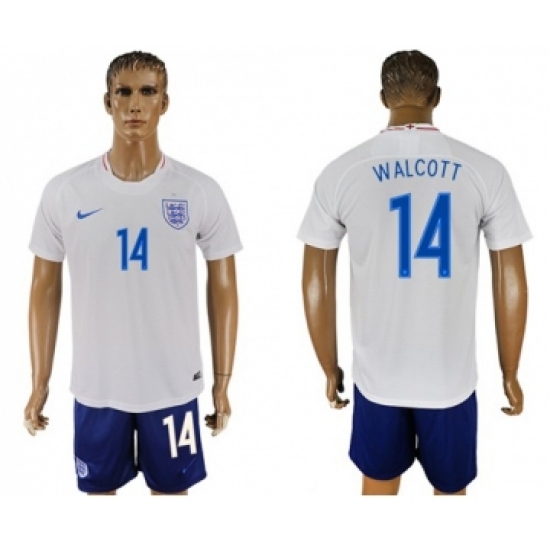 England 14 Walcott Home Soccer Country Jersey