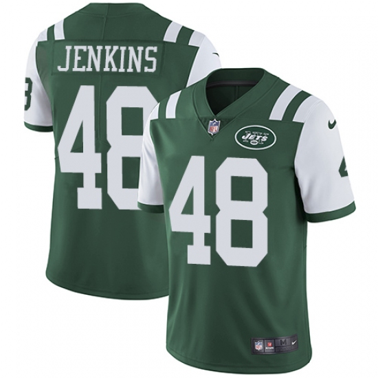 Youth Nike New York Jets 48 Jordan Jenkins Green Team Color Vapor Untouchable Limited Player NFL Jersey