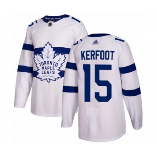 Men's Toronto Maple Leafs 15 Alexander Kerfoot Authentic White 2018 Stadium Series Hockey Jersey