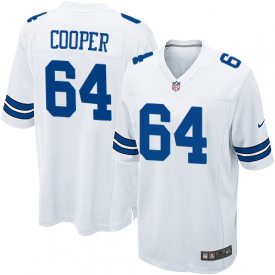 Men's Nike Dallas Cowboys 64 Jonathan Cooper Game White NFL Jersey