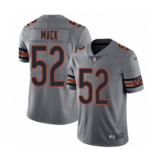 Women's Chicago Bears 52 Khalil Mack Limited Silver Inverted Legend Football Jersey