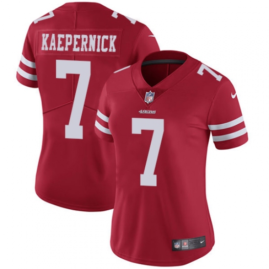 Women's Nike San Francisco 49ers 7 Colin Kaepernick Red Team Color Vapor Untouchable Limited Player NFL Jersey