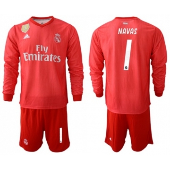 Real Madrid 1 Navas Third Long Sleeves Soccer Club Jersey