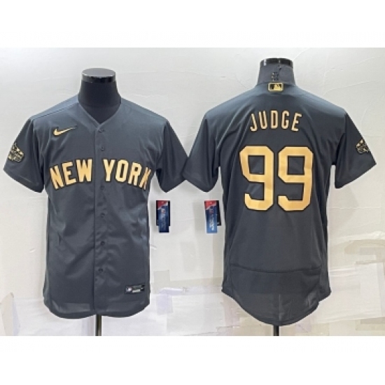 Men's New York Yankees 99 Aaron Judge Grey 2022 All Star Stitched Flex Base Nike Jersey