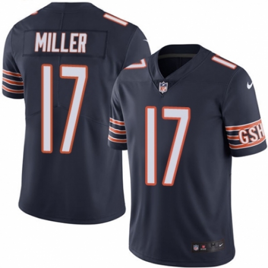 Men's Nike Chicago Bears 17 Anthony Miller Navy Blue Team Color Vapor Untouchable Limited Player NFL Jersey