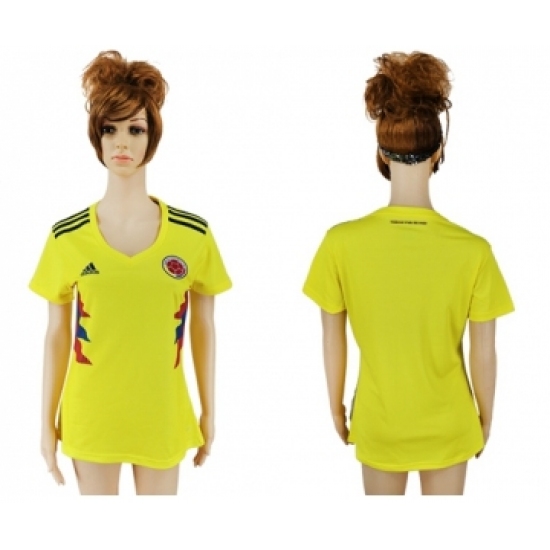 Women's Colombia Blank Home Soccer Country Jersey