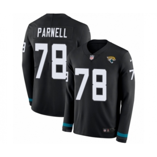 Men's Nike Jacksonville Jaguars 78 Jermey Parnell Limited Black Therma Long Sleeve NFL Jersey