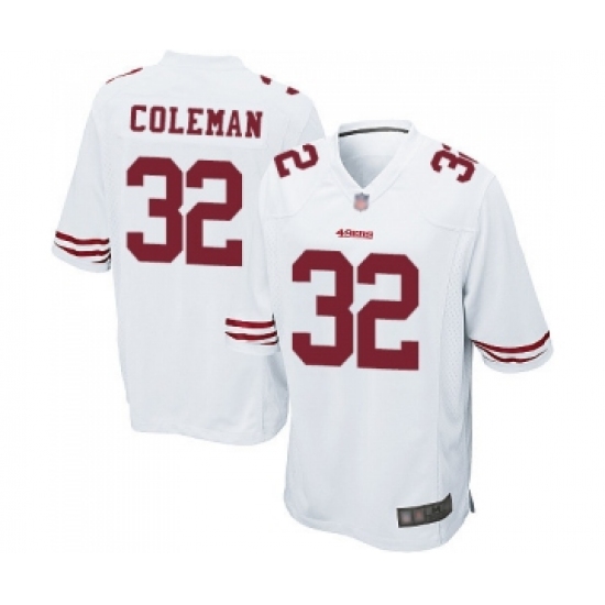 Men's San Francisco 49ers 32 Tevin Coleman Game White Football Jersey