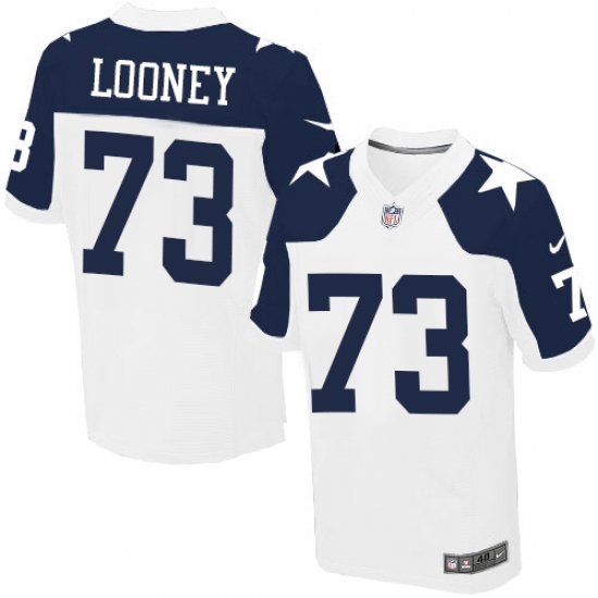 Men's Nike Dallas Cowboys 73 Joe Looney Elite White Throwback Alternate NFL Jersey