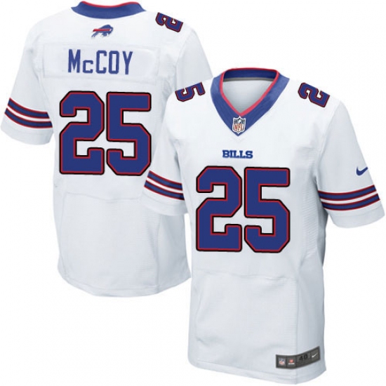 Men's Nike Buffalo Bills 25 LeSean McCoy Elite White NFL Jersey