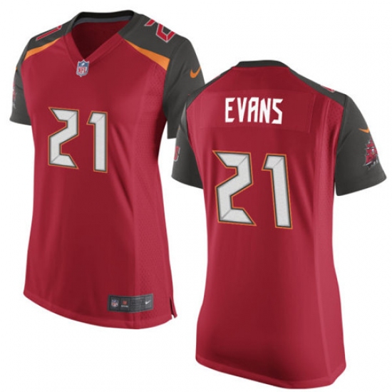 Women's Nike Tampa Bay Buccaneers 21 Justin Evans Game Red Team Color NFL Jersey