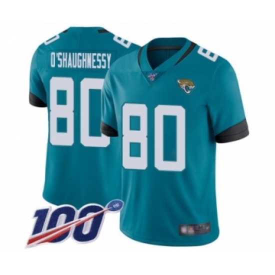 Youth Jacksonville Jaguars 80 James O'Shaughnessy Teal Green Alternate Vapor Untouchable Limited Player 100th Season Football Jersey