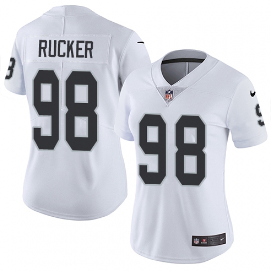 Women Nike Oakland Raiders 98 Frostee Rucker White Vapor Untouchable Limited Player NFL Jersey