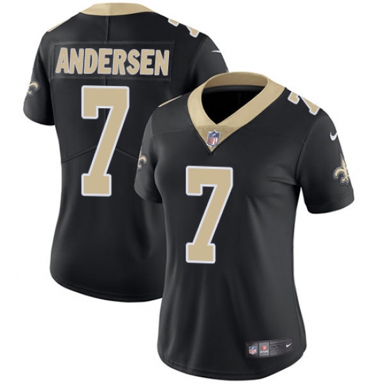 Women's Nike New Orleans Saints 7 Morten Andersen Black Team Color Vapor Untouchable Limited Player NFL Jersey