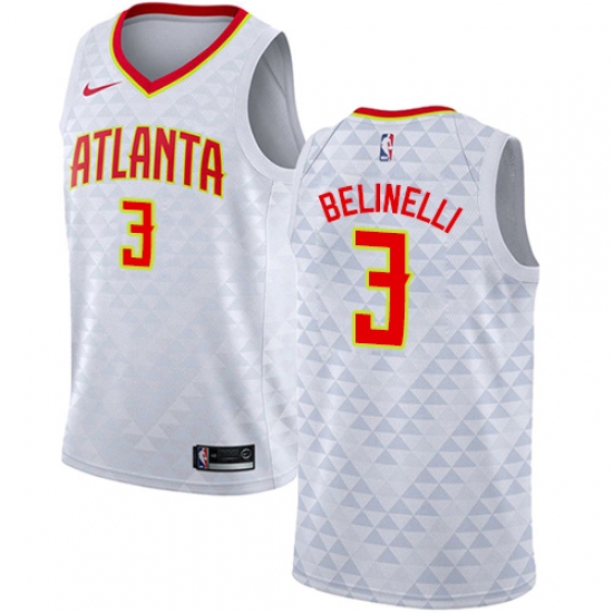 Women's Nike Atlanta Hawks 3 Marco Belinelli Authentic White NBA Jersey - Association Edition