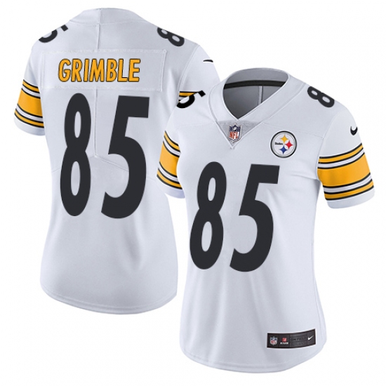 Women's Nike Pittsburgh Steelers 85 Xavier Grimble White Vapor Untouchable Limited Player NFL Jersey