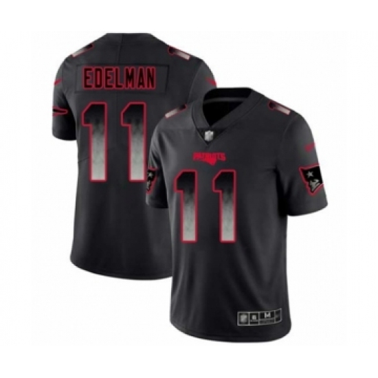 Men's New England Patriots 11 Julian Edelman Limited Black Smoke Fashion Football Jersey
