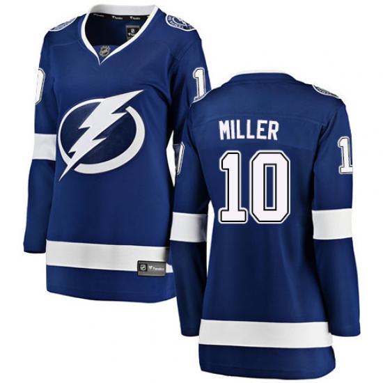 Women's Tampa Bay Lightning 10 J.T. Miller Fanatics Branded Royal Blue Home Breakaway NHL Jersey