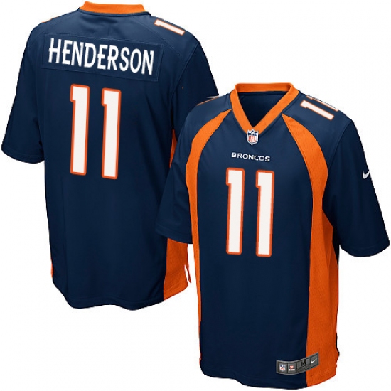 Men's Nike Denver Broncos 11 Carlos Henderson Game Navy Blue Alternate NFL Jersey