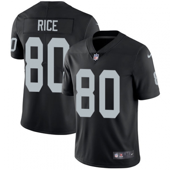 Men's Nike Oakland Raiders 80 Jerry Rice Black Team Color Vapor Untouchable Limited Player NFL Jersey