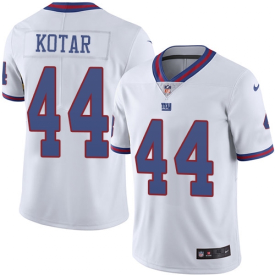 Men's Nike New York Giants 44 Doug Kotar Elite White Rush Vapor Untouchable NFL Jersey