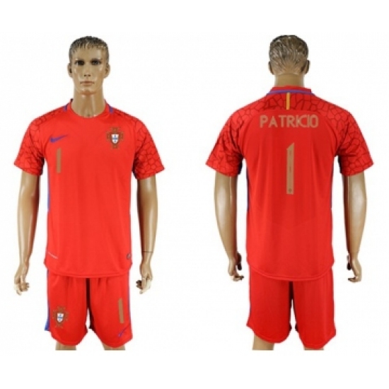 Portugal 1 Patricio Red Goalkeeper Soccer Country Jersey
