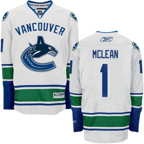 Women's Reebok Vancouver Canucks 1 Kirk Mclean Authentic White Away NHL Jersey