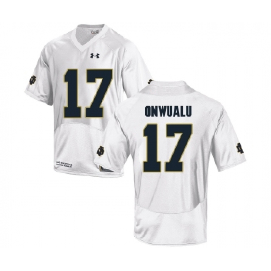 Notre Dame Fighting Irish 17 James Onwualu White College Football Jersey