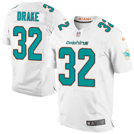 Men's Nike Miami Dolphins 32 Kenyan Drake Elite White NFL Jersey