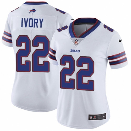 Women's Nike Buffalo Bills 22 Chris Ivory White Vapor Untouchable Limited Player NFL Jersey