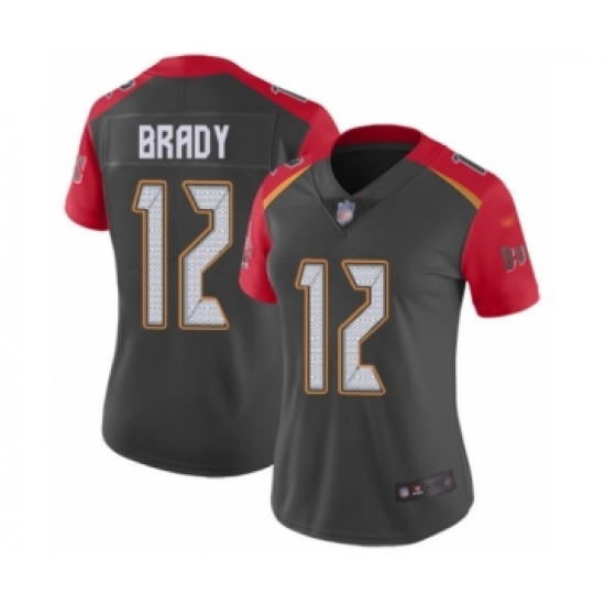 Women's Tampa Bay Buccaneers 12 Tom Brady Limited Gray Inverted Legend Football Jersey