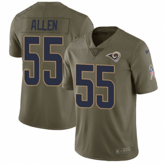 Men's Nike Los Angeles Rams 55 Brian Allen Limited Olive 2017 Salute to Service NFL Jersey