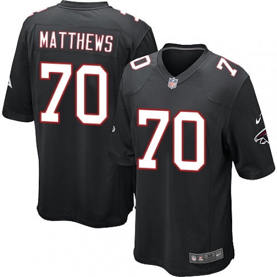 Men's Nike Atlanta Falcons 70 Jake Matthews Game Black Alternate NFL Jersey