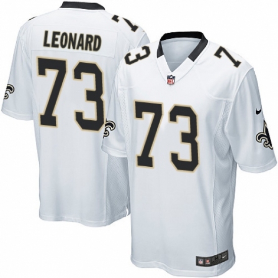 Men's Nike New Orleans Saints 73 Rick Leonard Game White NFL Jersey